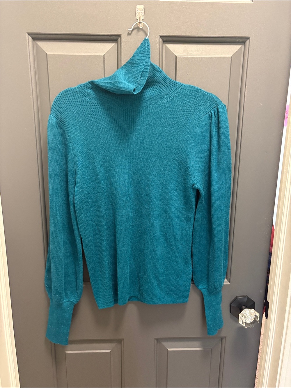 J. Crew Teal Ribbed Turtleneck Sweater